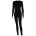 V-Neck Long-Sleeved Tight-Fitting Sports Jumpsuit NSLJ79371