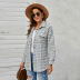 autumn and winter women s plaid woolen coat with pocket nihaostyles wholesale clothing NSSI79384