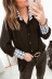 autumn and winter women s long-sleeved lapel stitching breasted plaid blouse nihaostyles wholesale clothing NSSI79385