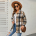  autumn and winterwomen s long-sleeved lapel buttoned plaid jacket nihaostyles wholesale clothing NSSI79387