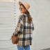  autumn and winterwomen s long-sleeved lapel buttoned plaid jacket nihaostyles wholesale clothing NSSI79387