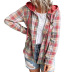 autumn and winter women s breasted loose casual plaid hooded jacket nihaostyles wholesale clothing NSSI79391
