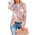 women s autumn floral half high collar lantern sleeve chiffon shirt nihaostyles wholesale clothing NSSI79394