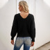 autumn and winter women s solid color knitted long-sleeved pullover sweater nihaostyles wholesale clothing  NSSI79395