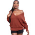 autumn and winter women s solid color knitted long-sleeved pullover sweater nihaostyles wholesale clothing  NSSI79395