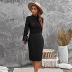 autumn and winter women s lace semi-high collar package hip dress nihaostyles wholesale clothing NSSI79398