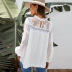 autumn women s splicing lantern sleeve solid color chiffon shirt nihaostyles wholesale clothing NSSI79399