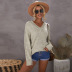 autumn and winter women s v-neck solid color long-sleeved knitted sweater nihaostyles wholesale clothing NSSI79403