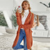 autumn and winter women s solid color long hooded knitted sweater cardigan coat nihaostyles wholesale clothing NSSI79408