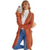 autumn and winter women s solid color long hooded knitted sweater cardigan coat nihaostyles wholesale clothing NSSI79408