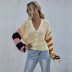 women s casual knitted striped sweater cardigan nihaostyles wholesale clothing NSDMB79415
