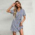 women s belted vertical striped lapel shirt dress nihaostyles wholesale clothing NSDMB79416