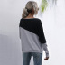 women s contrast color long-sleeved Off collar sweater nihaostyles wholesale clothing NSDMB79424