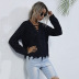 women s V-neck color striped distress pullover sweater nihaostyles wholesale clothing NSDMB79426
