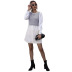 women s Round Neck Contrasting Color Stitching Long Sleeve Dress nihaostyles wholesale clothing NSDMB79428
