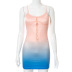 women s gradient color sling wrap chest slim dress nihaostyles clothing wholesale NSHLJ79444
