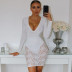 women s solid color long-sleeved sling lace dress nihaostyles clothing wholesale NSHLJ79448