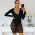 women s solid color long-sleeved sling lace dress nihaostyles clothing wholesale NSHLJ79448