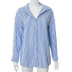 women s long-sleeved striped lapel shirt nihaostyles clothing wholesale NSHLJ79455