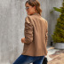 autumn and winter women s solid color pocket fold stitching one-button suit coat nihaostyles wholesale clothing NSSI79463