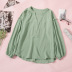 autumn women s shirt v-neck solid color stitching lantern sleeves buttoned top nihaostyles wholesale clothing NSSI79466