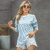 women s round neck Printed Side Slit Casual Long Sleeve Sweatshirt nihaostyles wholesale clothing NSSI79468