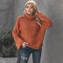 Otoño e invierno mujer cuello alto de color sólido manga trompeta suéter de punto nihaostyles ropa al por mayor NSSI79475