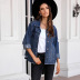 autumn and winter women s breasted washed denim jacket nihaostyles wholesale clothing NSSI79479