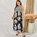 plus size summer women s round neck print high waist sleeveless long floral dress nihaostyles wholesale clothing NSSI79481