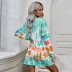 autumn and winter women s tie-dye round neck long-sleeved loose sweatershirt dress nihaostyles wholesale clothing NSSI79484