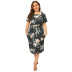 plus size summer women s receiving waist mid-length floral skirt nihaostyles wholesale clothing NSSI79485