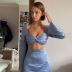 women s solid color strappy cropped top with skirt suit nihaostyles clothing wholesale NSLJ79498