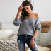 women s long-sleeved solid color hollow v-neck loose sweater nihaostyles clothing wholesale NSSI79520