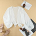 women s Lantern Sleeve Tie plus Size Chiffon Shirt nihaostyles clothing wholesale NSSI79528