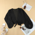 women s Lantern Sleeve Tie plus Size Chiffon Shirt nihaostyles clothing wholesale NSSI79528
