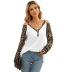 women s leopard stitching off-shoulder sweater nihaostyles clothing wholesale NSSI79534