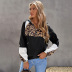 women s leopard print contrast stitching zipper hoodie nihaostyles clothing wholesale NSSI79540