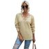women s solid color slit lace stitching v-neck sweater nihaostyles clothing wholesale NSSI79550
