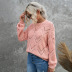 women s solid color round neck lantern sleeve hollow sweater nihaostyles clothing wholesale NSSI79553