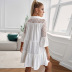 women s lace hollow stitching ruffled v-neck dress nihaostyles clothing wholesale NSSI79555