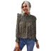 women s ruffled high collar lantern sleeve floral chiffon shirt nihaostyles clothing wholesale NSSI79559
