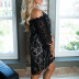 women s Off-shoulder Lace Stitching Dress nihaostyles clothing wholesale NSSI79561