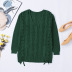 suéter con cuello en v de color sólido de flores retorcidas para mujer nihaostyles ropa al por mayor NSSI79564