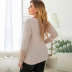 women s solid color breasted lace stitching long-sleeved cardigan nihaostyles clothing wholesale NSSI79568