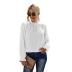 solid color ruffled round neck lantern sleeve chiffon shirt nihaostyles clothing wholesale NSSI79573