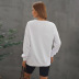 Solid Color Round Neck Lantern Sleeve Loose Sweatshirt NSSI79574