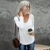 women s solid color v-neck long-sleeved t-shirt nihaostyles clothing wholesale NSSI79576