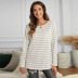 women s striped long-sleeved t-shirt with pocket nihaostyles clothing wholesale NSSI79577