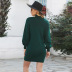 solid color turtleneck lantern sleeve knitted dress nihaostyles clothing wholesale NSSI79579