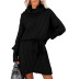 women s solid color turtleneck mid-length knit dress nihaostyles clothing wholesale NSSI79583
